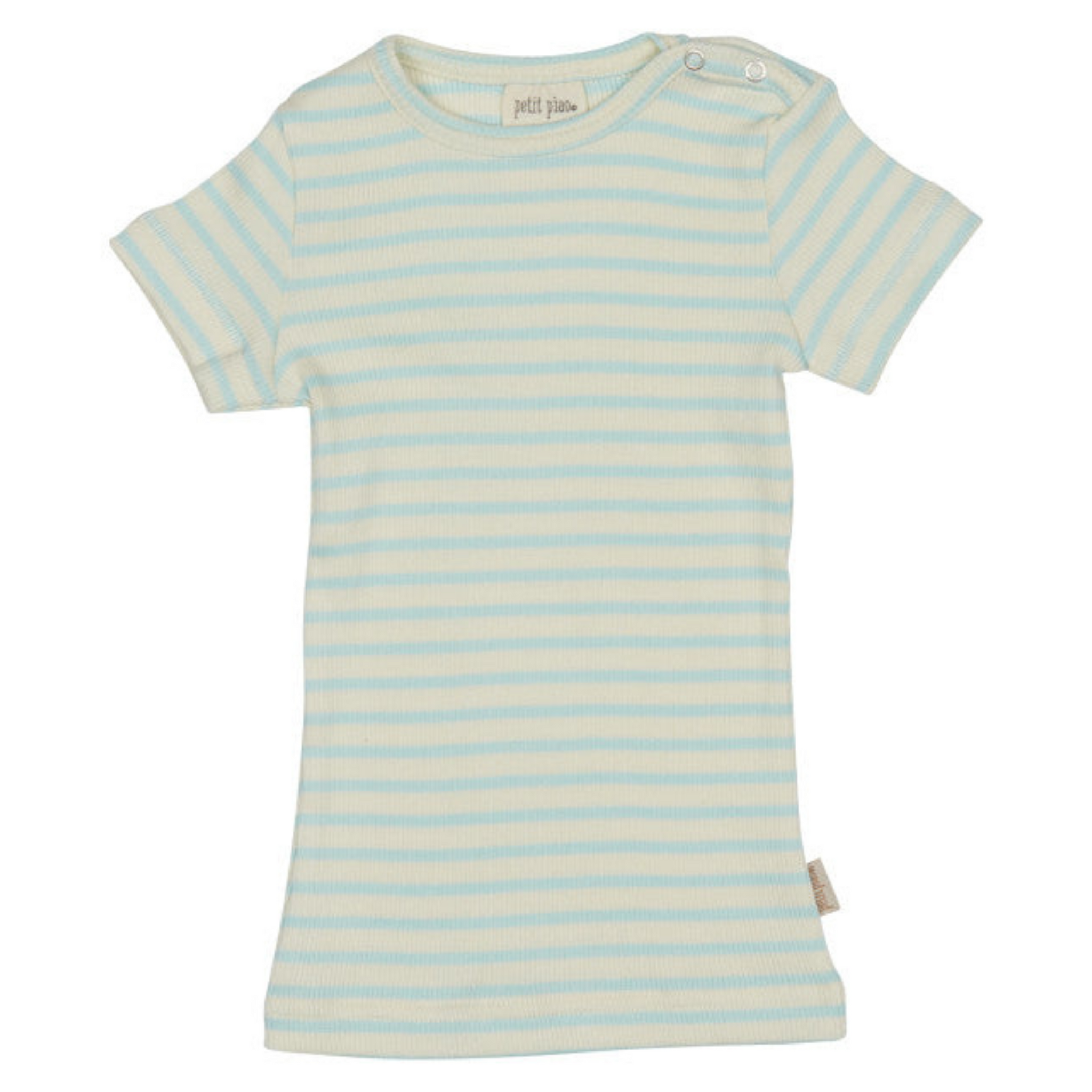 Petit Piao - Modal Striped T-shirt SS - Starlight Blue / Eggnog