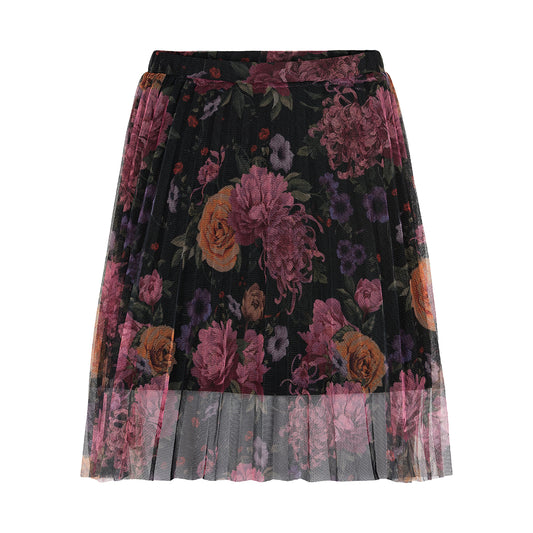 THE NEW - Sevilay Mesh Skirt (TN3318) - Black / Flower