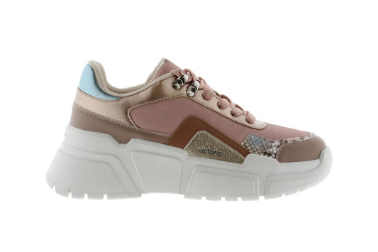Victoria Shoes - Monochrome Totem Sneaker - Nude / Rose