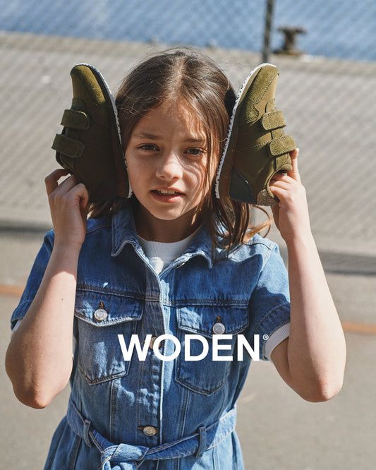 Woden Kids - Sneakers, Nor Suede - Dark Olive